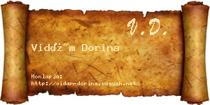 Vidám Dorina névjegykártya